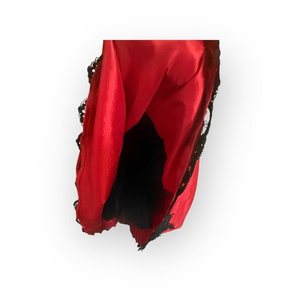 Rachel Roy Red Dress & Matching Jacket – Size 12, Black Lace Trim, Designer Set - Picture 5 of 7